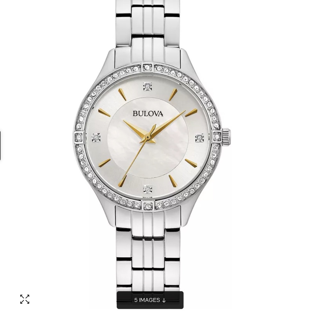 Bulova Women's Crystal Stainless Steel Bracelet Watch 32mm, Created for Macy's
